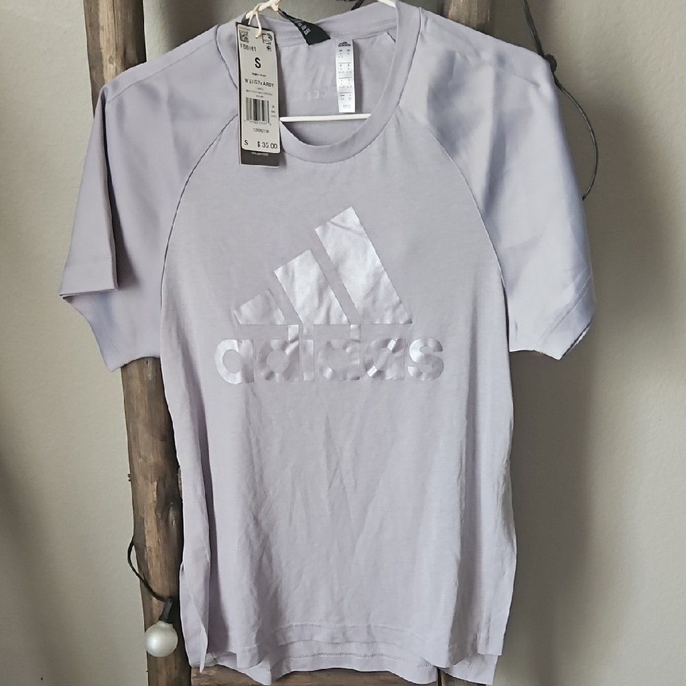 Adidas Kids' Light Gray Tee with Logo